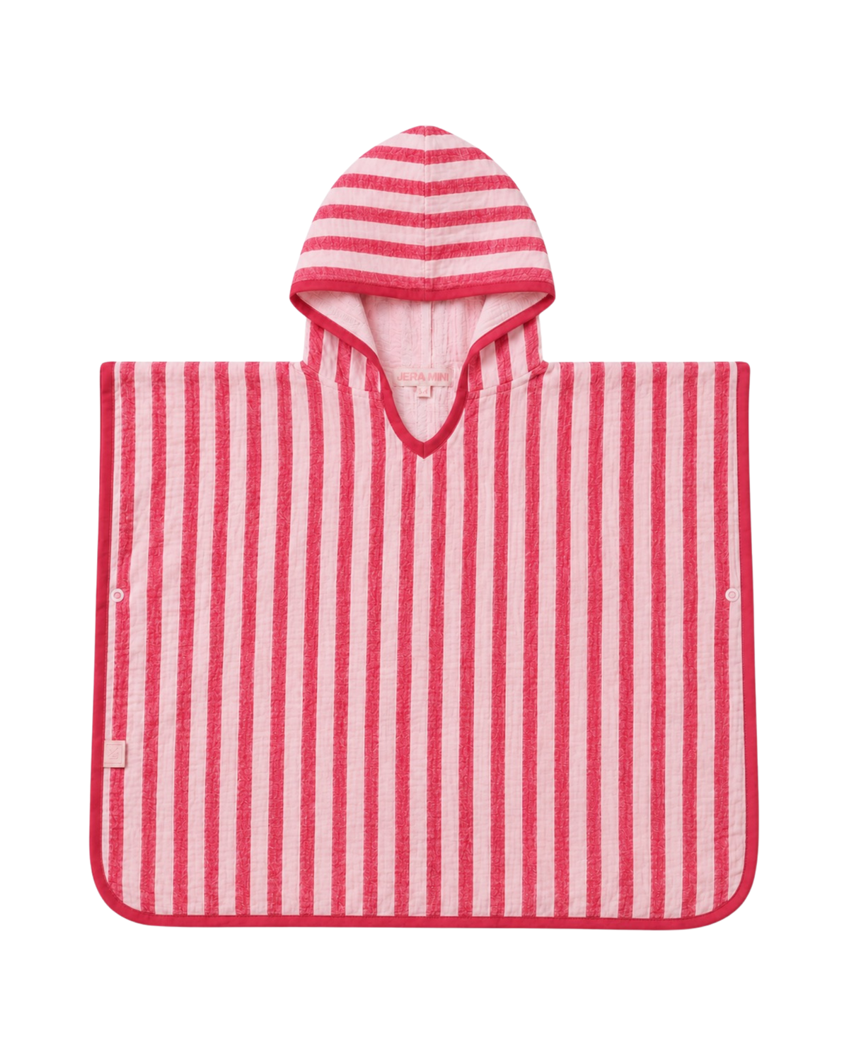 Poncho en mousseline vague rose